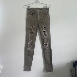 Olive Green Super Stretch High Rise American Eagle Jeans